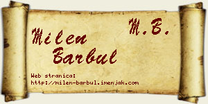 Milen Barbul vizit kartica